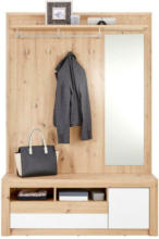 Möbelix Garderobe Kashmir New Eiche Dekor/Weiß B: 130 cm + Spiegel