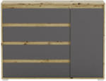 Möbelix Kommode grifflos B: 113 cm Torino Eiche Dekor/Grau