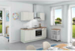 Möbelix Küchenzeile Base ohne Geräte 200 cm Weiß/Bergeiche