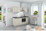 Möbelix Küchenzeile Base ohne Geräte 200 cm Magnolia/Beton Dunkel