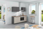 Möbelix Küchenzeile Base ohne Geräte 200 cm Crema/Anthrazit