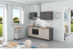 Möbelix Küchenzeile Base ohne Geräte 200 cm Anthrazit/Crema