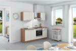 Möbelix Küchenzeile Base ohne Geräte 200 cm Weiß/Bergeiche
