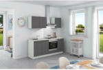 Möbelix Küchenzeile Base ohne Geräte 200 cm Weiß/Anthrazit