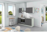 Möbelix Küchenzeile Base ohne Geräte 200 cm Weiß/Anthrazit