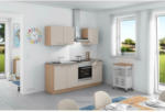 Möbelix Küchenzeile Base ohne Geräte 200 cm Crema/Eiche/Beton Hell