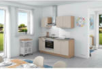 Möbelix Küchenzeile Base ohne Geräte 200 cm Crema/Eiche/Beton Hell
