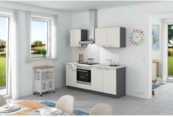Küchenzeile Base ohne Geräte 200 cm Weiß/Anthrazit