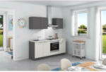Möbelix Küchenzeile Base ohne Geräte 200 cm Anthrazit/Weiß