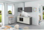 Möbelix Küchenzeile Base ohne Geräte 200 cm Anthrazit/Weiß