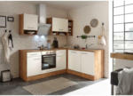 Möbelix Einbauküche Eckküche Möbelix mit Geräten 220x172 cm Weiß/Eiche Dekor