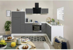 Einbauküche Eckküche Möbelix Rp290wgc mit Geräten 290x200 cm Grau/Weiß