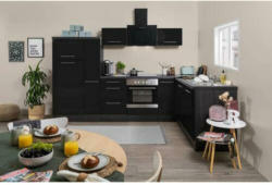 Einbauküche Eckküche Möbelix Rp290esc mit Geräten 290x200 cm Schwarz