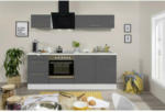 Möbelix Küchenzeile mit Geräten 210 cm Grau/Weiß