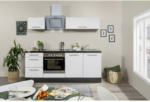 Möbelix Küchenzeile mit Geräten 210 cm Weiß/Grau