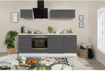Möbelix Küchenzeile mit Geräten 220 cm Grau/Weiß