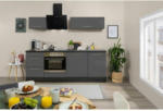 Möbelix Küchenzeile Rp220egc mit Geräte 220 cm Grau