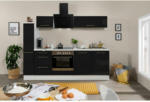 Möbelix Küchenzeile Rp240wsc mit Geräte 240 cm Schwarz/Weiß