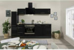 Möbelix Küchenzeile Rp240esc mit Geräte 240 cm Grau/Schwarz