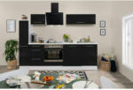 Möbelix Küchenzeile Rp250wsc mit Geräte 250 cm Schwarz/Weiß
