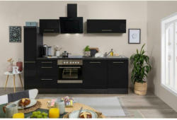 Küchenzeile Respekta Rp250ewc mit Geräte 250 cm Grau/Schwarz