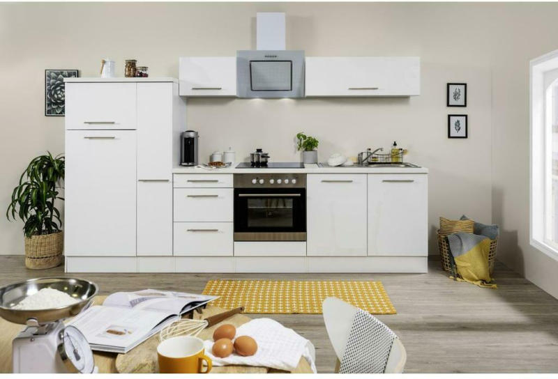 Küchenzeile mit Geräten 300 cm Weiß