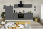 Möbelix Küchenzeile mit Geräten 300 cm Grau/Weiß