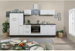 Küchenzeile mit Geräten 300 cm Weiß/Grau