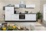 Möbelix Küchenzeile mit Geräten 310 cm Weiß/Grau