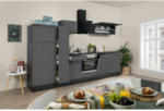 Möbelix Küchenzeile mit Geräten 310 cm Grau/Eichefarben