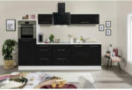 Möbelix Küchenzeile mit Geräten 270 cm Schwarz Hochglanz/Weiß