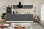 Möbelix Küchenzeile mit Geräten 280 cm Grau Hochglanz/Weiß