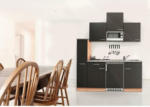 Möbelix Küchenzeile mit Geräten 180 cm Dunkelgrau/Buche Dekor