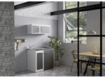 Möbelix Miniküche mit Kühlschrank + Kochfeld 100 cm Anthrazit/Weiß