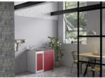 Möbelix Miniküche mit Kühlschrank + Kochfeld 100 cm Rot/Weiß