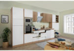 Möbelix Küchenzeile Premium mit Geräten 445 cm Weiß/Eiche Dekor