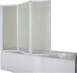 Möbelix Badewannenfaltwand 3-Teilig 130x121 cm Weiß, Glas