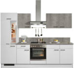 Möbelix Küchenzeile Pn 80/Pn 100 Mit Geräten 270 cm Weiß/Betonoptik