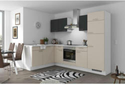 Einbauküche Eckküche Möbelix Pn 80 mit Geräten 175x275 cm Grafit/Kaschmirgrau