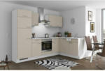 Möbelix Einbauküche Eckküche Möbelix Pn 80 mit Geräten 275x175 cm Kaschmirgrau/Weiß