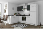 Möbelix Einbauküche Eckküche Möbelix Pn 80 mit Geräten 175x275 cm Grafit/Weiß