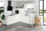 Möbelix Einbauküche Eckküche Möbelix Pn80 ohne Geräte 228x287 cm Weiß Hochglanz/Weiß