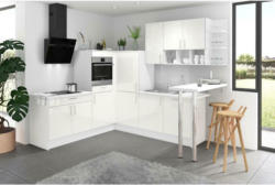 Einbauküche Eckküche Möbelix Pn80 ohne Geräte 228x287 cm Weiß Hochglanz/Weiß