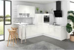 Möbelix Einbauküche Eckküche Möbelix Pn80 ohne Geräte 287x228 cm Weiß Hochglanz/Weiß