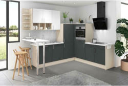 Einbauküche Eckküche Möbelix Pn80 ohne Geräte 287x228 cm Graphit/Kaschmir