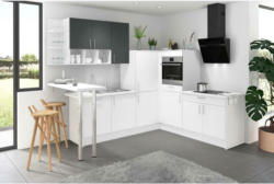 Einbauküche Eckküche Möbelix Pn80 ohne Geräte 287x228cm Graphit/Weiß