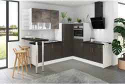 Einbauküche Eckküche Möbelix Pn80 ohne Geräte 287x228 cm Graphit,grau/Weiß