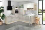 Möbelix Einbauküche Eckküche Möbelix Pn80 ohne Geräte 228x287 cm Kaschmir/Weiß/Beton