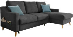 Ecksofa Valentina Schwarz S: 228/150cm