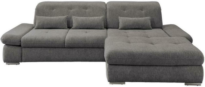 Ecksofa mit Schlaffunktion Dalida Braun/Grau Chenille